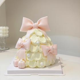 N035（奶油塔&三个翻糖蝴蝶结）