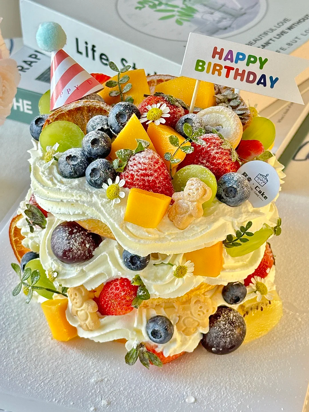 春日美好·鲜花水果裸蛋糕