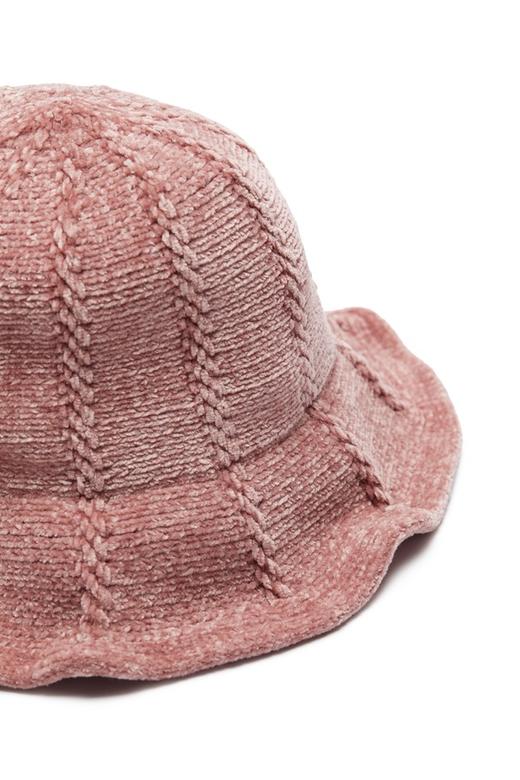 AVA 烟粉色编织纹路渔夫帽 8396 商品图2