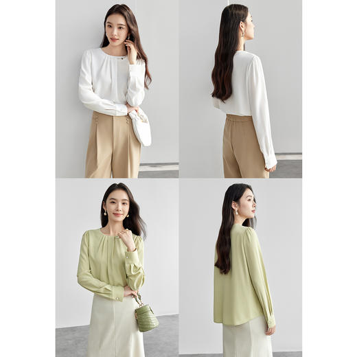 【内购】优雅珍珠法式复古气质珍珠衬衫女春2025新款设计感上衣-57963 商品图4