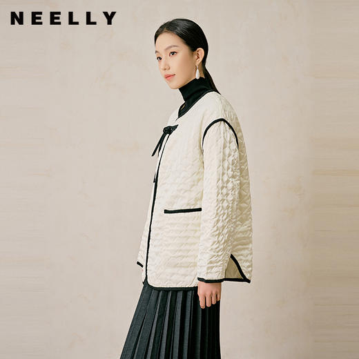 NEELLY纳俪商场同款冬季新款新中式轻薄简约棉服女千金风棉衣外套N23104K03310 商品图0