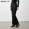 NEELLY纳俪商场同款冬季新款收腰显瘦微喇休闲裤女高腰黑色长裤N23114H07766 商品缩略图0