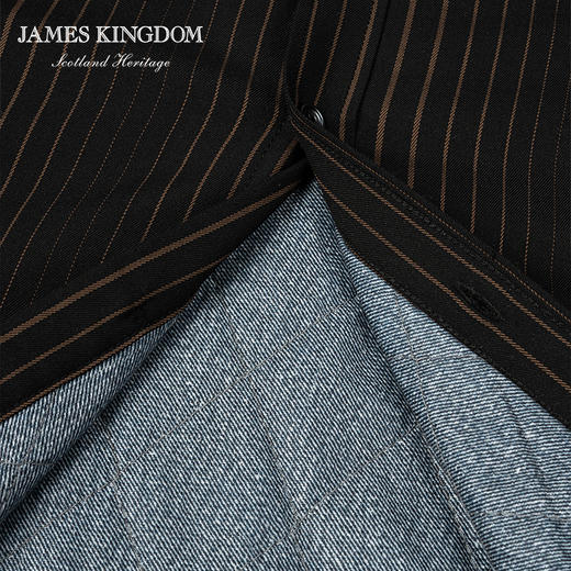 占姆士秋冬男士法兰绒双层加厚衬衫中青年商务休闲格子保暖衬衣 商品图3