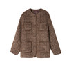 西嘉羊驼马海毛羊毛复古格纹拼皮小香外套2024冬上新(货号:WT2404065) 商品缩略图4