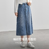 【内购】复古丹宁水洗牛仔100%棉半身裙开衩裙摆设计感牛仔裤-57899 商品缩略图2