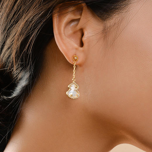 Manreya玛芮雅“玲珑福星”法式贝母耳坠 商品图5