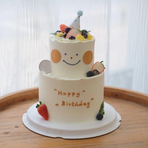 6寸+4寸 | 可爱笑脸鲜果 | 小双层蛋糕 商品图0