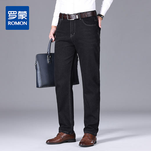 罗蒙春秋款男装牛仔裤男士直筒宽松版棉质微弹力牛仔裤男长裤子 商品图0