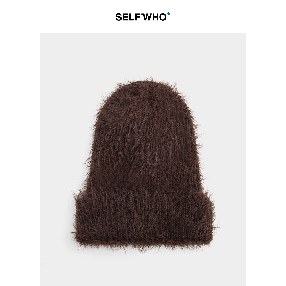 氛围感红咖啡毛线针织帽