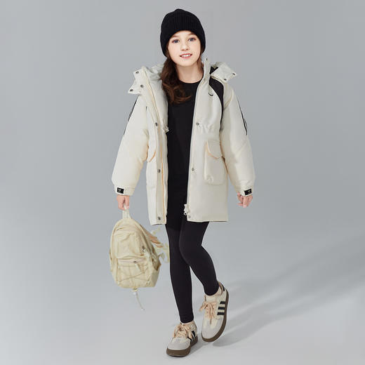 笛莎Deesha女童羽绒服2024冬季新款宝宝连帽中长款羽绒服 商品图2