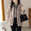 CC-XFY2276设计感拼接拉链外套女短款秋冬装2024新款加厚毛茸茸夹克宽松皮草 商品缩略图2