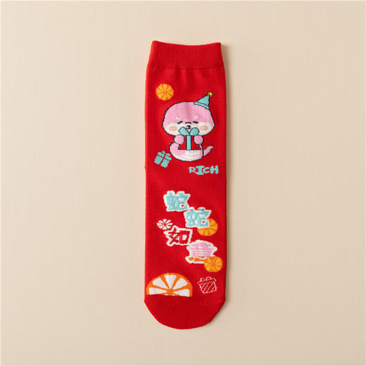 【蛇来运转❗️开运过年红袜套装】好运加持，福气满满❗️蛇年本命年男女秋冬棉袜礼盒2025新年袜子红色中筒袜年货礼盒 商品图11