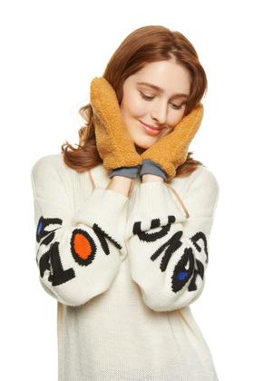 SUMMER & SAGE 黄色挂脖连指手套 8548