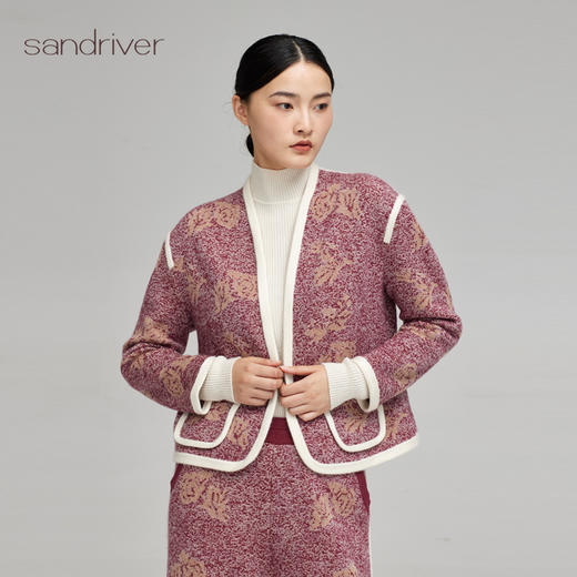 西藏羊绒提花女开衫SJF96W292N 商品图0