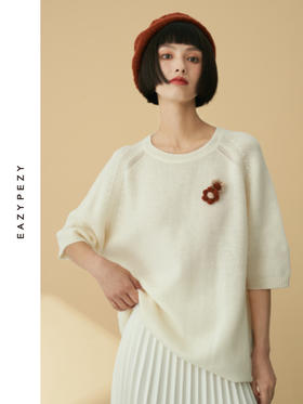 24AW 棉花糖圆领纯羊绒短袖