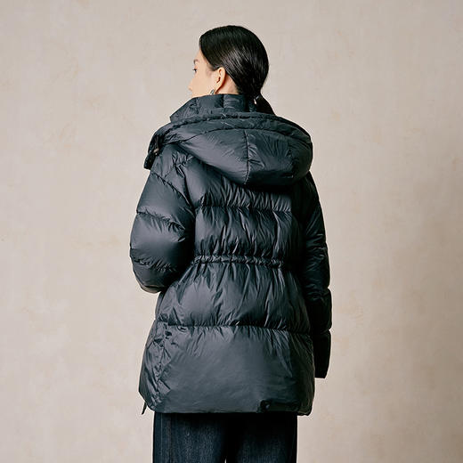 NEELLY纳俪商场同款冬季新款一手长连帽立领羽绒服外套女保暖收腰N23124L07789 商品图1