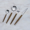 「19.9到手1套5支」不锈钢刀叉勺套装 葡萄牙西餐餐具酒店餐厅仿木纹夹柄牛排刀甜品勺餐饮用具 商品缩略图1