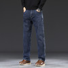 2024高端蓝灰色牛仔裤！男秋冬款直筒宽松大码男裤中年男士加绒直筒长裤！ 商品缩略图2