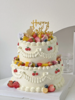 复古小樱桃手绘双层鲜果蛋糕 商品缩略图0