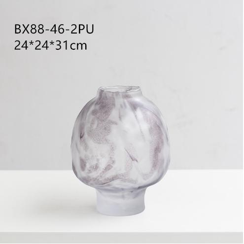 碧轩新品宅寂风彩色哑光手描大肚子落地吊钟瓶批发玄关居家装饰瓶 商品图4