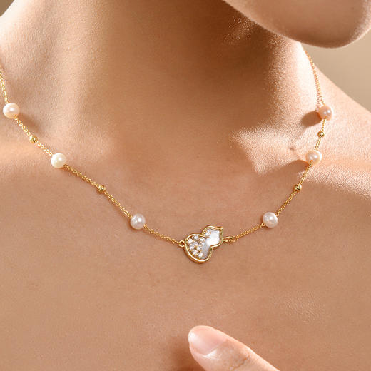 Manreya玛芮雅“玲珑福星”法式珍珠项链气质高雅项链 商品图5