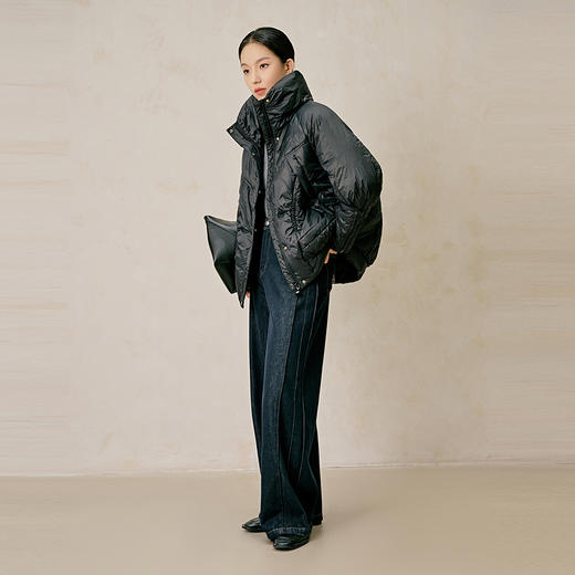 NEELLY纳俪商场同款冬季新款立领短款羽绒服简约设计感面包服女N23114L07756 商品图2