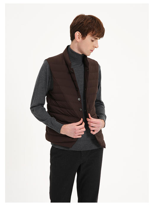 callisto咖啡色鹅绒羽绒马夹 商品图3