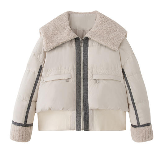 HR-HSYL2873翻领羽绒服短款白鸭绒面包服时尚小个子女装冬新款潮羽绒服 商品图4