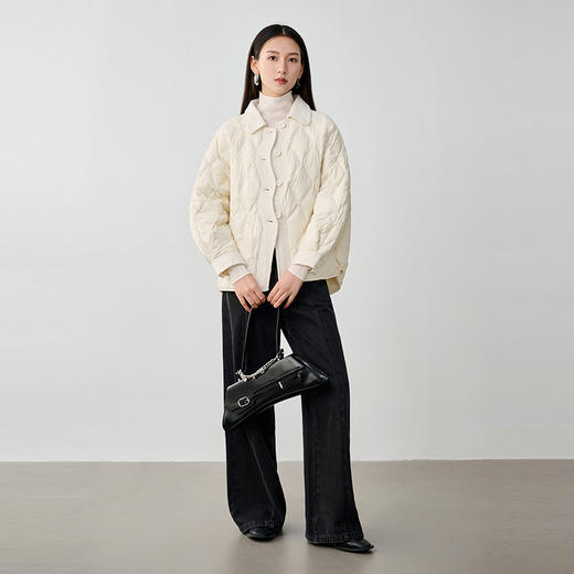 NEELLY纳俪商场同款冬季新款设计感单排扣轻薄款保暖羽绒服外套女N23104L03312 商品图2