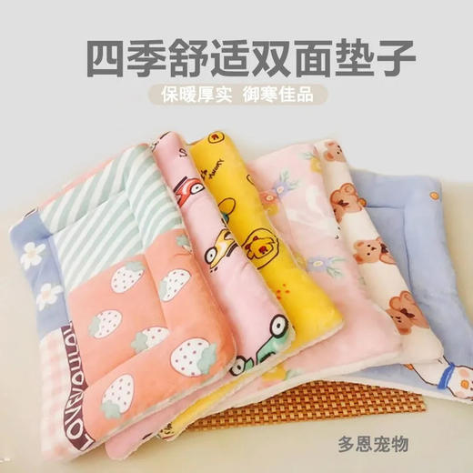 四季通用宠物窝猫窝保暖毛毯狗狗棉垫双面宠物空调垫子随机色/个 商品图0