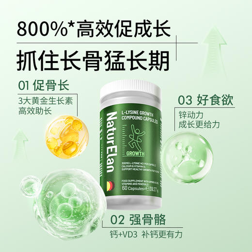 【活动3】德国进口NaturElan呐兔 赖氨酸复合成长胶囊60粒 商品图1