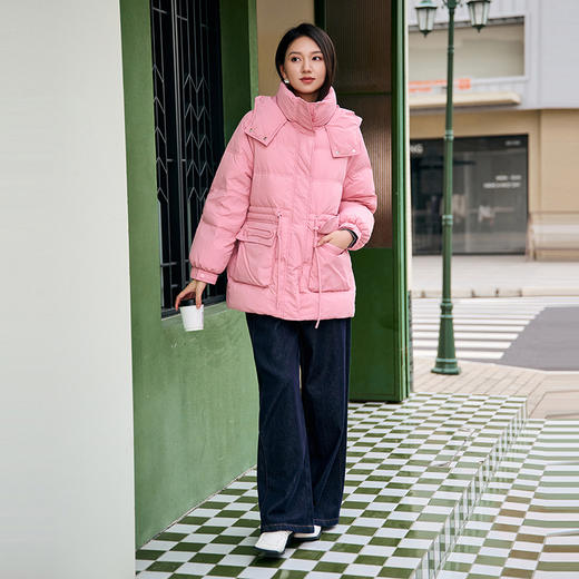 NEELLY纳俪商场同款冬季新款中长款连帽羽绒服女时尚通勤保暖外套N24104L07748 商品图2