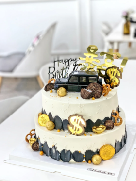 暴富开大奔双层蛋糕