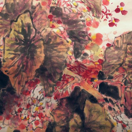 陈永锵国画68x68CM《秋海棠》一4.16平尺手绘纸本宣纸国画作品[原作编号GH0324] 商品图1