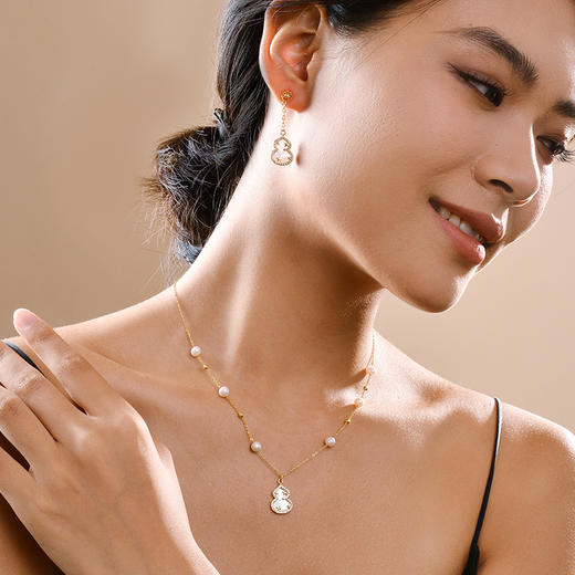 Manreya玛芮雅“珠连福禄”法式珍珠贝母项链气质高雅项链 商品图3