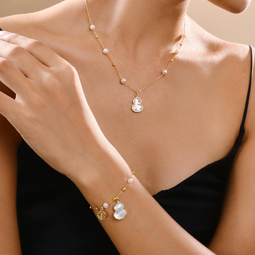 玛芮雅Manreya“玲珑福星”法式珍珠贝母手链 商品图5