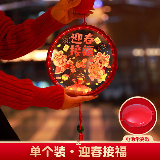 【新年发光福字挂灯】2025春节蛇年大吉装饰灯3D发光福字挂灯彩绘新年灯笼灯串。ry 商品图3