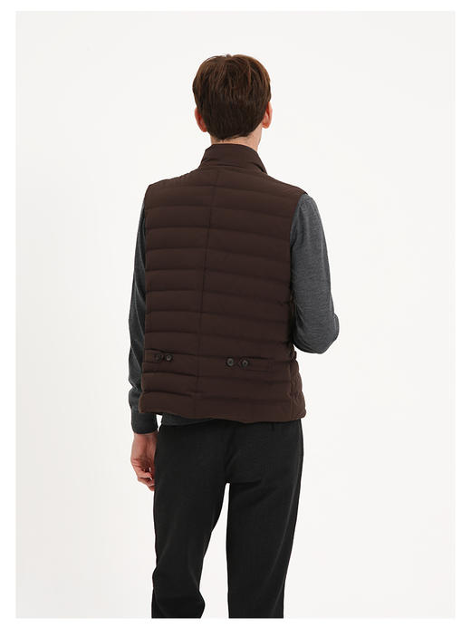 callisto咖啡色鹅绒羽绒马夹 商品图4