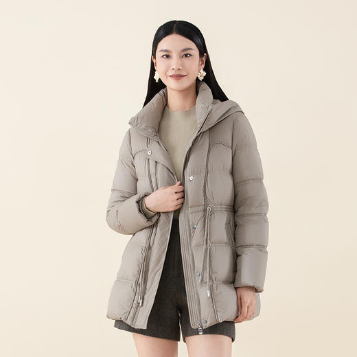 SRR8BD105诗梦黑色中长款羽绒服 商品图1