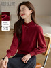 【年终特卖】熙世界水钻半高领红色毛衣秋冬内搭设计感针织打底衫2025年新款 商品缩略图0