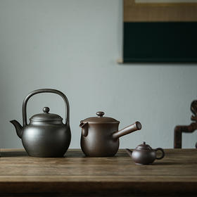 紫砂三宝 共生矿 水平壶煮茶壶烧水壶