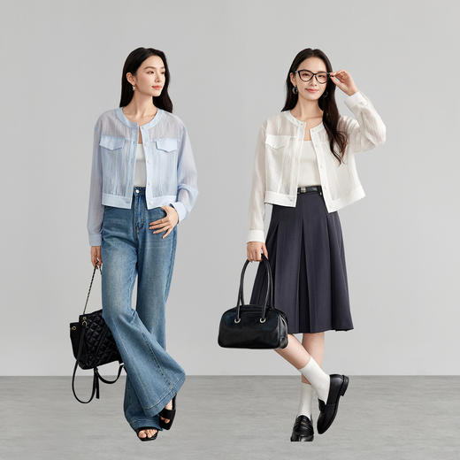 【内购】遮阳衫轻户外遮阳工装短款廓形莱赛尔会呼吸空调房舒适上衣-57854 商品图1