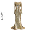 LIZZY优雅名媛风宴会礼服裙时尚长款贵气亮片修身鱼尾连衣裙6996 商品缩略图4