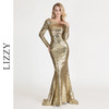 LIZZY优雅名媛风宴会礼服裙时尚长款贵气亮片修身鱼尾连衣裙6996 商品缩略图1
