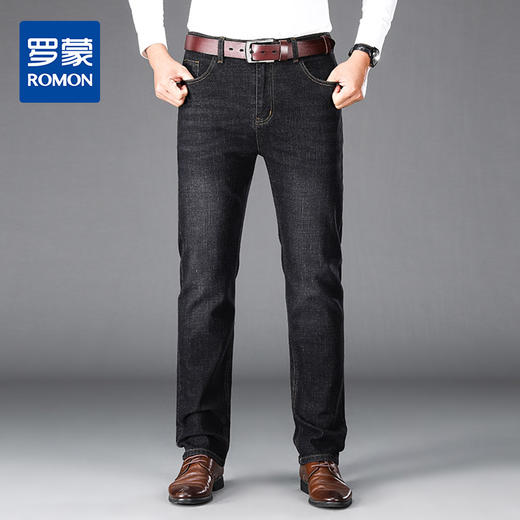 罗蒙春秋男装牛仔裤男士直筒休闲棉质微弹力牛仔裤男长裤 商品图0