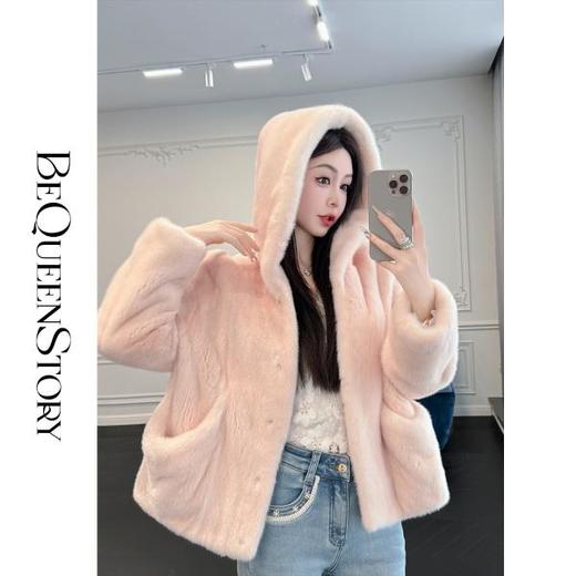 余潇潇红人上新【世纪之恋】高级定染丹麦皇冠级水貂毛皮草外套 商品图3