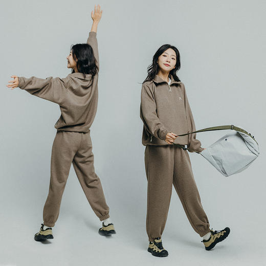 【品牌直发-降价福利】ACMEITEM爱棵米 户外亲子花灰运动长裤宽松针织休闲长裤子男女GAF3020821E 商品图2