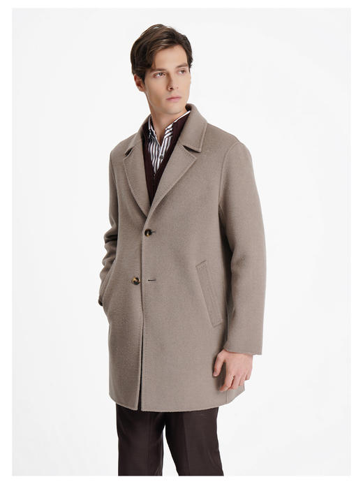 callisto卡其色绵羊毛呢大衣 商品图3