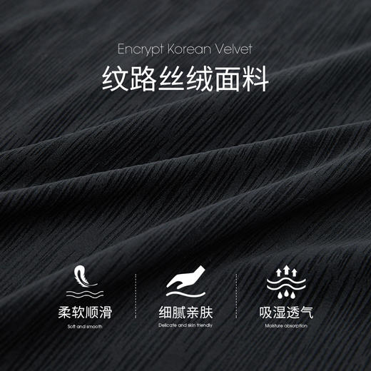 法式优雅丝绒连衣裙女秋冬甜美花边圆领长袖小黑裙V4343574 商品图4