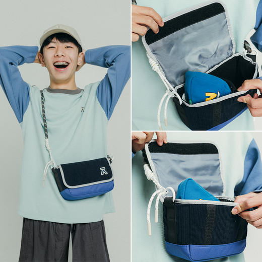 【出游季特惠】ACMEITEM爱棵米 户外灯芯绒斜挎包撞色休闲出行斜挎小包男女GAF3510444G 商品图1